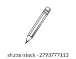 A simple black and white illustration of a mechanical pencil showing its tip and grip area details clearly.