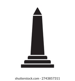 Simple black and white illustration of a monument or obelisk shape