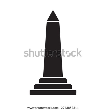 Simple black and white illustration of a monument or obelisk shape