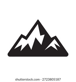 A simple black and white illustration of a mountain range outline