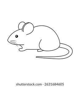 Simple ilustración en blanco y negro de un ratón.