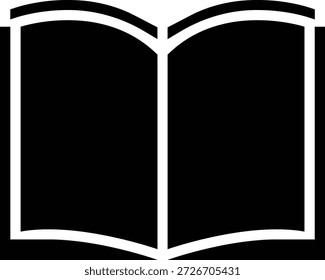 A simple black and white illustration of an open book, representing education, learning, and knowledge.