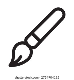 Simple black and white illustration of a paintbrush for artistic endeavors