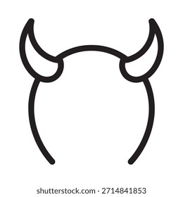 Simple ilustración en blanco y negro de un par de cuernos del diablo
