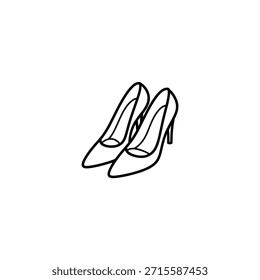 Simple ilustración en blanco y negro de un par de tacones altos