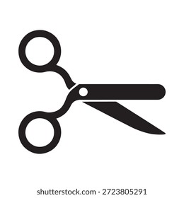 Ilustração simples em preto e branco de um par de tesouras abertas