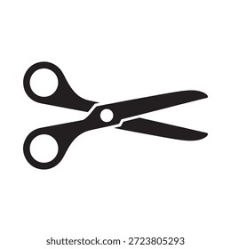Una simple ilustración en blanco y negro de un par de tijeras abiertas