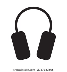 Simple black and white illustration of a pair of ear muffs