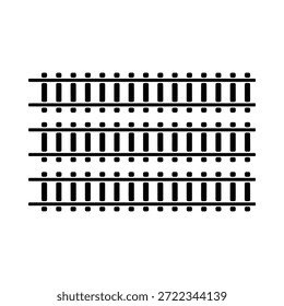 Una simple ilustración en blanco y negro de Pistas y lazos ferroviarios paralelos