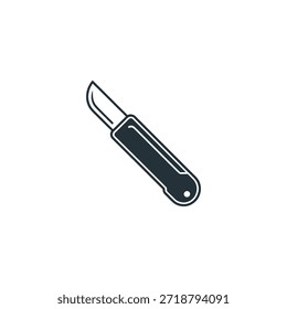 Ilustración simple en blanco y negro de una navaja de bolsillo parcialmente abierta
