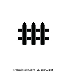 Simple black and white illustration of a picket fence design element