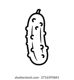 Simples ilustração em preto e branco de um picles no fundo branco
