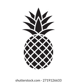 Una simple ilustración en blanco y negro de una piña con piel texturizada