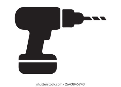 Uma simples ilustração em preto e branco de uma furadeira