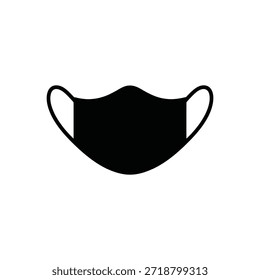 Einfache Schwarz-Weiß-Illustration eines schützenden Gesichtsmasken-Designs