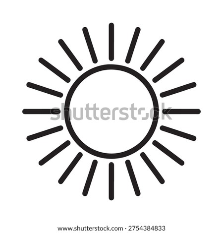 Simple black and white illustration of a radiant sun with emanating rays