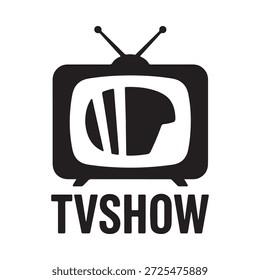 Eine einfache Schwarz-Weiß-Illustration eines Retro-Fernsehers