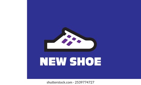 A simple black and white illustration of a running shoe with a classic design. The image is clean and modern, ideal for graphic designs or branding.