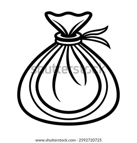 Simple Black and White Illustration of a Sack or Bag