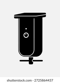 Simple ilustración en blanco y negro de una cámara de seguridad en un soporte de pared