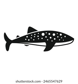 Simple black and white illustration of a shark with spots, perfect for design elements