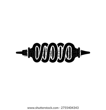 Simple black and white illustration of a shock absorber on a white background.