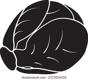 Una simple ilustración en blanco y negro de un solo brote de Bruselas