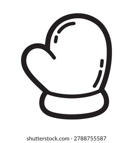 Simple black and white illustration of a single boxing glove