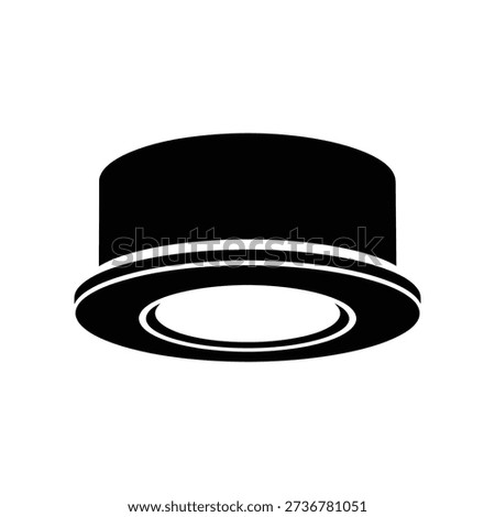 Simple black and white illustration of a sleek modern ceiling light fixture with a minimalist design