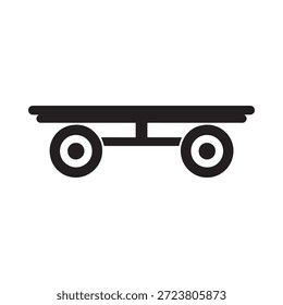 Einfache Schwarz-Weiß-Illustration eines kleinen Wagens oder Wagens