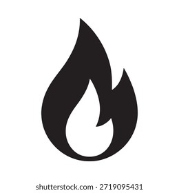 Einfache Schwarz-Weiß-Illustration einer stilisierten Flammenform