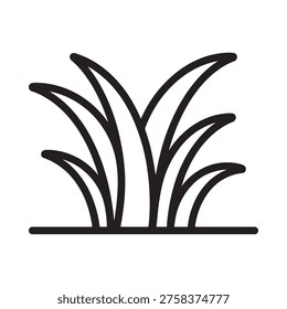 Simple black and white illustration of stylized blades of grass