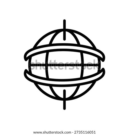 Simple black and white illustration of a stylized globe icon, symbolizing global connectivity and simplicity.
