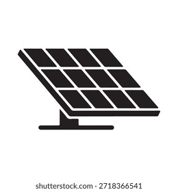 Ilustración simple en blanco y negro de un panel solar inclinado