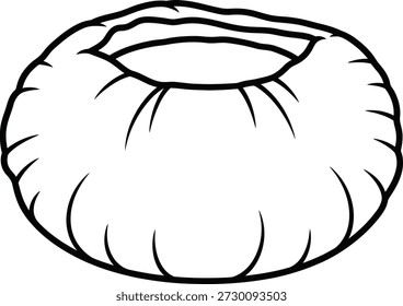 Una simple ilustración en blanco y negro de un postre en forma de toro con un agujero central