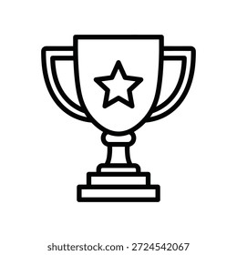 Simple ilustración en blanco y negro de un trofeo sobre un fondo blanco
