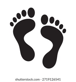 Una simple ilustración en blanco y negro de dos huellas humanas mirando hacia adelante