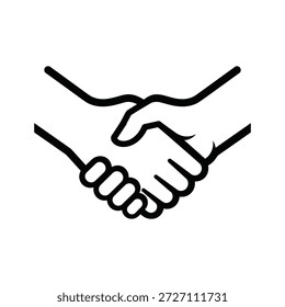 Ilustración simple en blanco y negro de dos manos temblando que simbolizan el Acuerdo y la sociedad