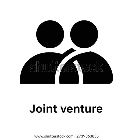 Simple black and white illustration of two people together, representing joint venture and partnership, ideal for business and collaboration concepts.