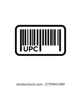 A simple, black and white illustration of a UPC barcode symbol, ideal for retail and inventory management concepts.