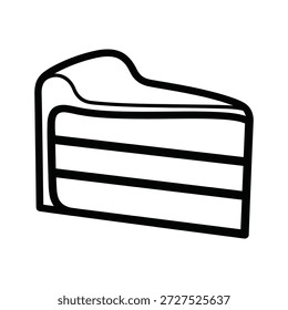 Simple black and white illustration of a wedding cake with three tiers and a decorative top