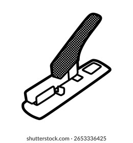 simple black and white image of a large stapler