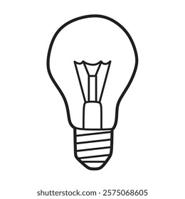 simple black and white incandescent light vector
