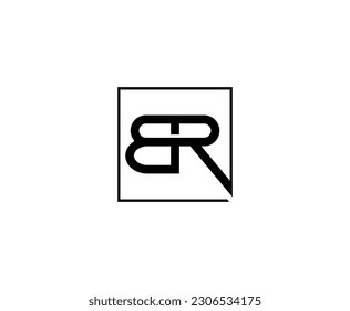 Einfache Vorlage für das Design des BR-Logos in Schwarz-Weiß-Anfangsbuchstaben