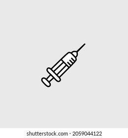 simple black and white injection vector drawing illustration