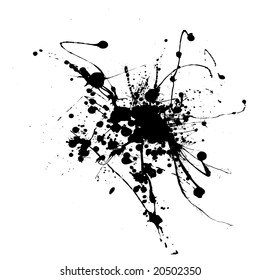 Simple black and white ink splat that is editable