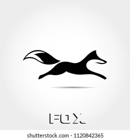 Simple black white jump fox logo