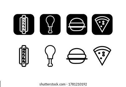 simple black and white junk food icon
