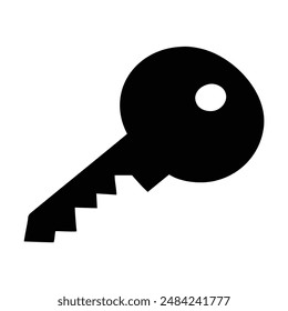Ilustración simple del icono de la llave en blanco y negro. Ilustración vectorial
