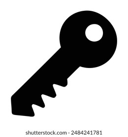 Simple black and white key silhouette illustration. Vector illustration